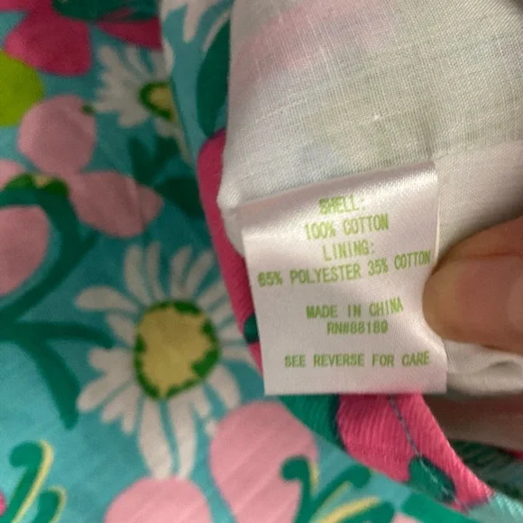 🌸Lilly Pulitzer Dress Girls 16 One Shoulder Shorely Blue Portrait of a Picnic - Picture 7 of 12